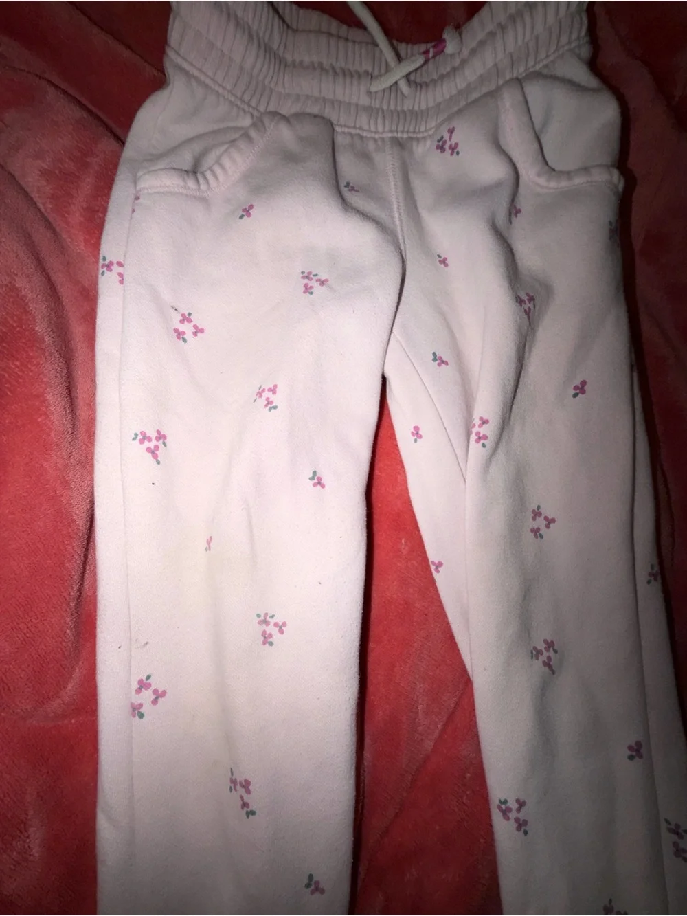 Girls' Light Pink Floral Zip Hoodie and matching sweatpants